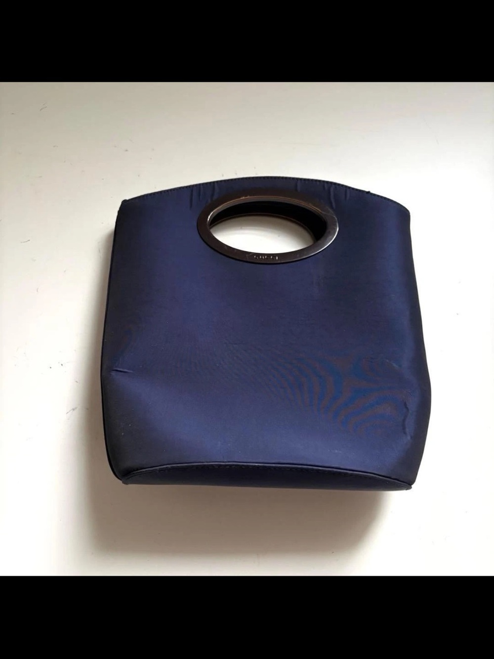 Gucci Navy Round-Handle Clutch